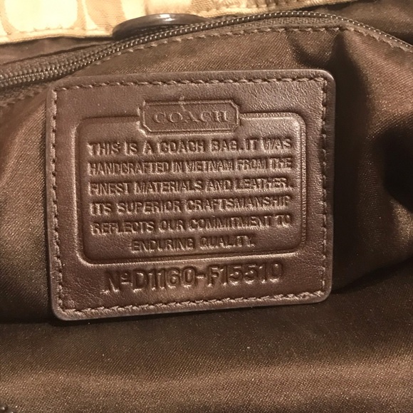 Coach Shoulder Bag Large Classic Brown Design - Picture 10 of 11